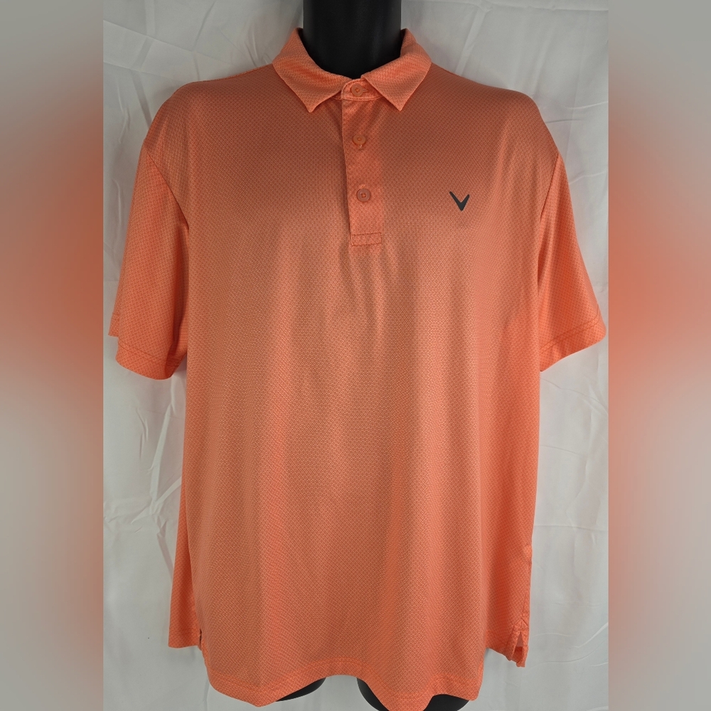 Callaway Men's Short Sleeve Coral Patterned Polo Shirt Golf Size Large F-0119 - Picture 3 of 12